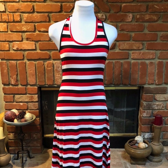 Urban Beach Cover LONG Striped Racer Maxi Dress - Picture 4 of 11
